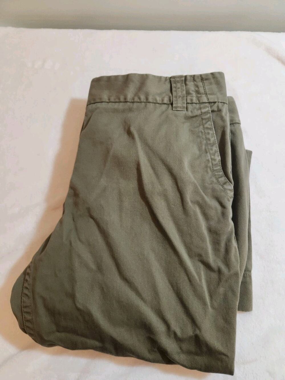 J.Crew Chino 100% Pants Womans 12 35 Waist Green Wide Leg Gorpcore Outdoors